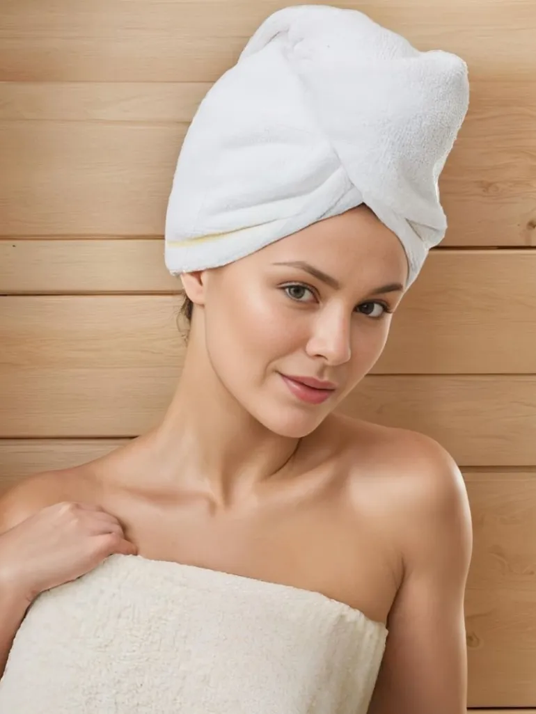 Czaprok frotte turban S-0010 (5) biały
